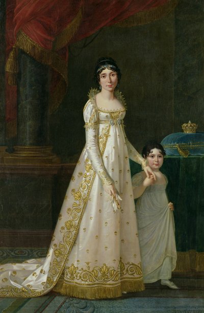 Porträt von Marie-Julie Clary (1777-1845), Königin von Neapel, mit ihrer Tochter Zenaide Bonaparte (1801-54), 1807 von Robert Lefevre